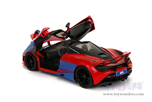Jada Toys - Hollywood Rides | McLaren 720S with Spider-Man Diecast figure "Marvel Spider-man" (1/24 diecast model car, Red/Blue) 35764