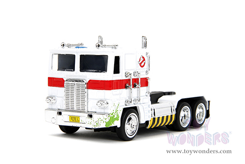 Jada Toys - Hollywood Rides | TRANSFORMERS G1 Optimus Prime® Truck Ghostbusters Ecto-1 Crossover (1/32, diecast model car, White) 35862