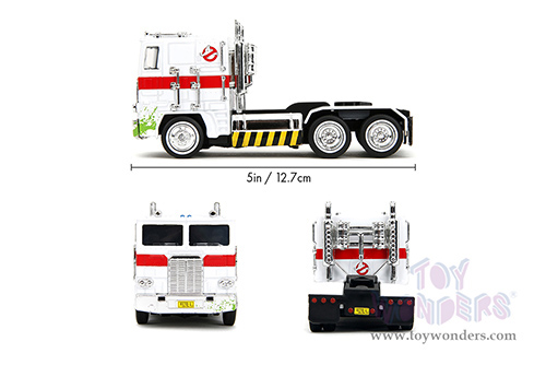 Jada Toys - Hollywood Rides | TRANSFORMERS G1 Optimus Prime® Truck Ghostbusters Ecto-1 Crossover (1/32, diecast model car, White) 35862