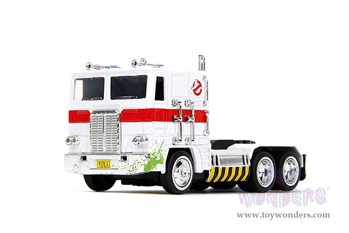 Jada Toys - Hollywood Rides | TRANSFORMERS G1 Optimus Prime® Truck Ghostbusters Ecto-1 Crossover (1/32, diecast model car, White) 35862