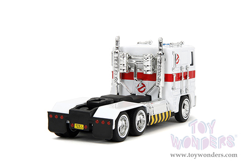 Jada Toys - Hollywood Rides | TRANSFORMERS G1 Optimus Prime® Truck Ghostbusters Ecto-1 Crossover (1/32, diecast model car, White) 35862