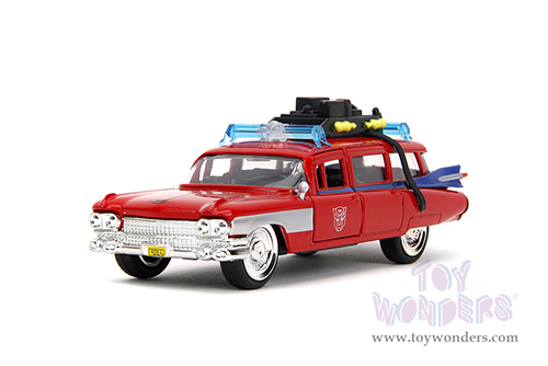 Jada Toys - Hollywood Rides | Ghostbusters™ Ecto-1™ Cadillac Ambulance TRANSFORMERS® Mash-up (1959, 1/32 scale diecast model car, Red) 35863
