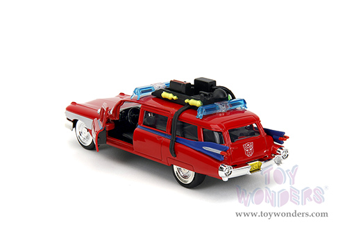Jada Toys - Hollywood Rides | Ghostbusters™ Ecto-1™ Cadillac Ambulance TRANSFORMERS® Mash-up (1959, 1/32 scale diecast model car, Red) 35863