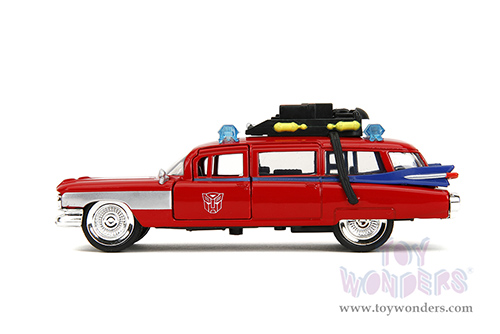 Jada Toys - Hollywood Rides | Ghostbusters™ Ecto-1™ Cadillac Ambulance TRANSFORMERS® Mash-up (1959, 1/32 scale diecast model car, Red) 35863