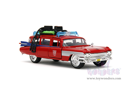 Jada Toys - Hollywood Rides | Ghostbusters™ Ecto-1™ Cadillac Ambulance TRANSFORMERS® Mash-up (1959, 1/32 scale diecast model car, Red) 35863