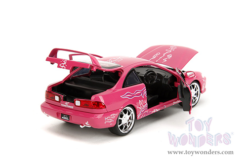 Jada Toys Fast & Furious - Mia's Acura Integra Type R with Suki's Graphics "Remix" (1995, 1/24 scale diecast model car, Pink) 35876