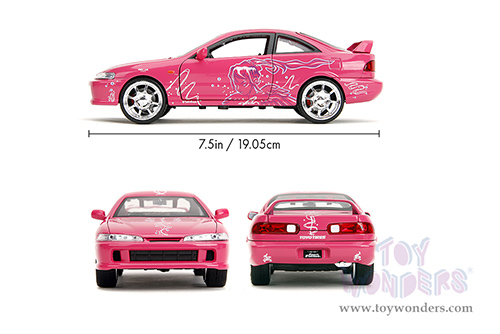Jada Toys Fast & Furious - Mia's Acura Integra Type R with Suki's Graphics "Remix" (1995, 1/24 scale diecast model car, Pink) 35876