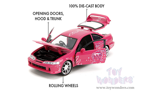 Jada Toys Fast & Furious - Mia's Acura Integra Type R with Suki's Graphics "Remix" (1995, 1/24 scale diecast model car, Pink) 35876
