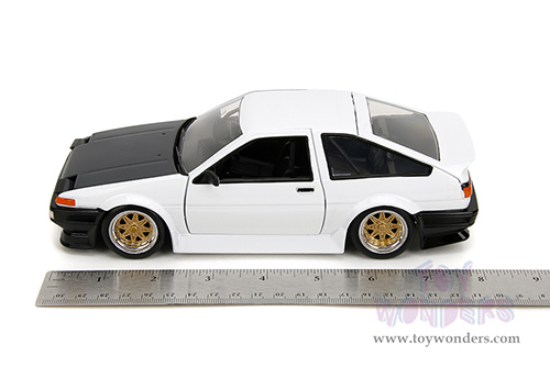 Jada Toys JDM Tuners™- Toyota Trueno AE86 Hardtop (1986, 1/24 scale diecast model car, White/w Black hood) 35956