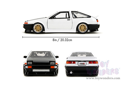 Jada Toys JDM Tuners™- Toyota Trueno AE86 Hardtop (1986, 1/24 scale diecast model car, White/w Black hood) 35956