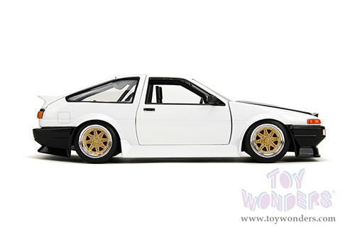 Jada Toys JDM Tuners™- Toyota Trueno AE86 Hardtop (1986, 1/24 scale diecast model car, White/w Black hood) 35956