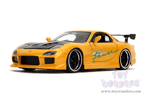Jada Toys JDM Tuners™- Mazda RX-7 "HKS Power" (1993, 1/24, diecast model car, Yellow) 35957
