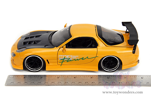 Jada Toys JDM Tuners™- Mazda RX-7 "HKS Power" (1993, 1/24, diecast model car, Yellow) 35957