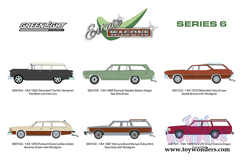 Greenlight - Estate Wagons Series 6 (1/64 scale diecast model car, Asstd.) 36010/48