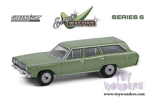 Greenlight - Estate Wagons Series 6 | Plymouth Satellite Station Wagon (1968, 1/64 scale diecast model car, Sea Mist Green) 36010B/48