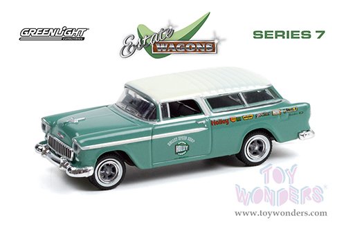Greenlight - Estate Wagons Series 7 | Chevrolet® Nomad "Holley Speed Shop" (1955, 1/64 scale diecast model car, Green with White Top) 36040A/48