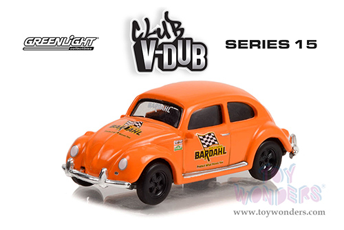  Greenlight - Club Vee-Dub Series 15 | Classic Volkswagen Beetle - Bardahl "Protect What Moves You" (1/64 scale diecast model car, Orange) 36060F/48