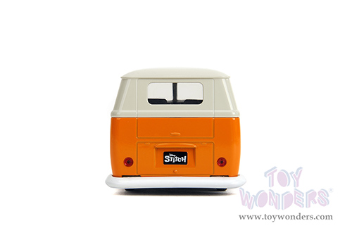 Jada Toys - Hollywood Rides | Disney Stitch Volkswagen Bus "Stitch's Surf Shack" (1961, 1/32 scale diecast model car, Orange/Cream) 36144