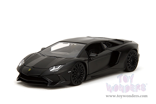 Jada Toys Fast & Furious - Shaw's Lamborghini Aventador "Furious 7" (1/24 scale diecast model car, Matte Black) 36152