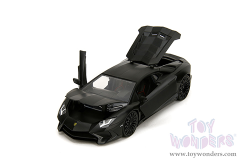 Jada Toys Fast & Furious - Shaw's Lamborghini Aventador "Furious 7" (1/24 scale diecast model car, Matte Black) 36152