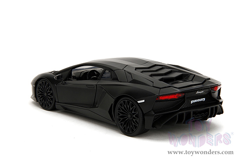 Jada Toys Fast & Furious - Shaw's Lamborghini Aventador "Furious 7" (1/24 scale diecast model car, Matte Black) 36152