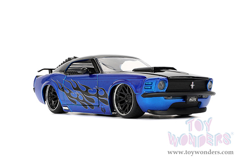 Jada Toys Bigtime Muscle - Ford Mustang Boss 429 Hardtop (1970, 1/24 scale diecast model car, Candy Blue/Black Flames) 36154