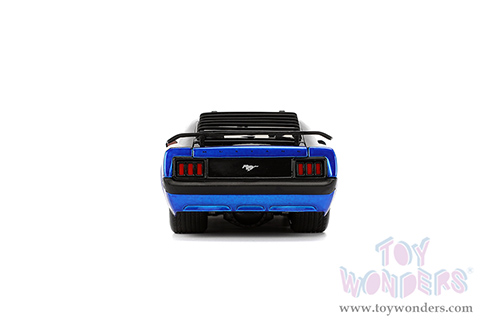 Jada Toys Bigtime Muscle - Ford Mustang Boss 429 Hardtop (1970, 1/24 scale diecast model car, Candy Blue/Black Flames) 36154