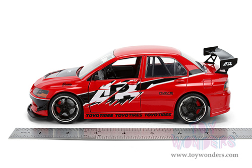 Jada Toys Fast & Furious - Sean's Mitsubishi Lancer Evolution IX  - 25th Anniversary series (1/24 scale diecast model car, Glossy Red) 36208
