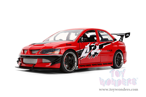 Jada Toys Fast & Furious - Sean's Mitsubishi Lancer Evolution IX  - 25th Anniversary series (1/24 scale diecast model car, Glossy Red) 36208