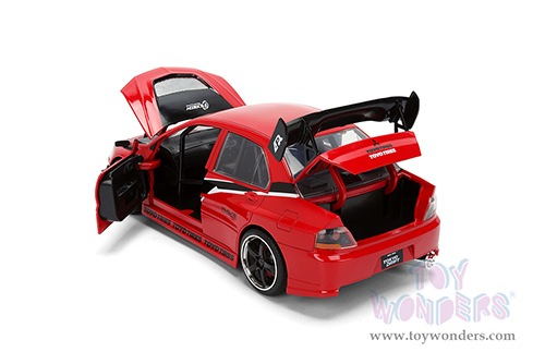 Jada Toys Fast & Furious - Sean's Mitsubishi Lancer Evolution IX  - 25th Anniversary series (1/24 scale diecast model car, Glossy Red) 36208