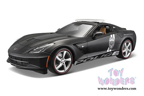 Maisto Premiere - Corvette&reg; Stingray&trade; Police Hardtop (2014, 1/18 scale diecast model car, Matte Black) 36212P