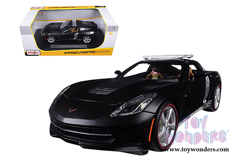 Maisto Premiere - Corvette&reg; Stingray&trade; Police Hardtop (2014, 1/18 scale diecast model car, Matte Black) 36212P