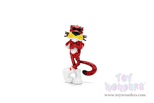 Jada Toys - Hollywood Rides | Ford Mustang GT with Chester Cheetah Diecast Figure "Cheetos® Flamin' Hot®" (1989, 1/24, diecast model car, Black/w Red flames) 36255