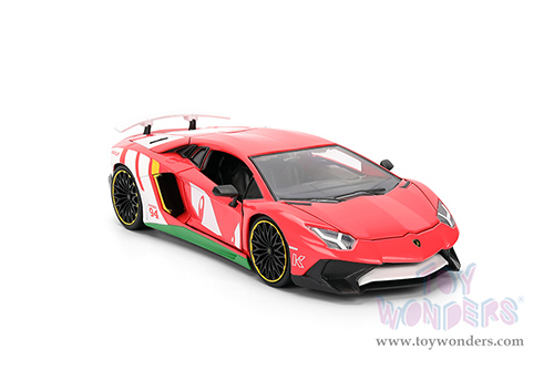Jada Toys - Hollywood Rides | Lamborghini Aventador SV with Knuckles Diecast Figure "Sonic The Hedgehog" (1/24, diecast model car, Red/White) 36264