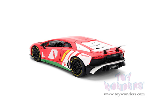 Jada Toys - Hollywood Rides | Lamborghini Aventador SV with Knuckles Diecast Figure "Sonic The Hedgehog" (1/24, diecast model car, Red/White) 36264