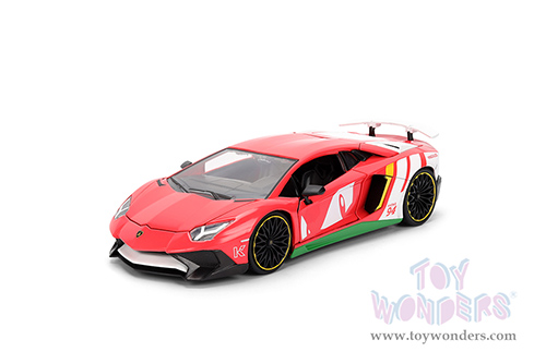 Jada Toys - Hollywood Rides | Lamborghini Aventador SV with Knuckles Diecast Figure "Sonic The Hedgehog" (1/24, diecast model car, Red/White) 36264