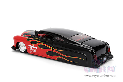 Jada Toys - Hollywood Rides | Disney Mercury with Vintage Mickey Mouse Diecast Figure (1951, 1/24, diecast model car, Black/Red flames) 36272
