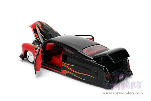 Jada Toys - Hollywood Rides | Disney Mercury with Vintage Mickey Mouse Diecast Figure (1951, 1/24, diecast model car, Black/Red flames) 36272