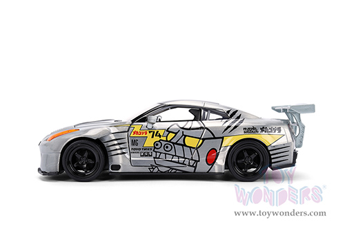 Jada Toys - Hollywood Rides | Nissan Skyline GT-R (R35) Ben Sopra with Mechagodzilla Diecast Figure "Godzilla" (2009, 1/24, diecast model car, Silver) 36285
