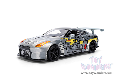 Jada Toys - Hollywood Rides | Nissan Skyline GT-R (R35) Ben Sopra with Mechagodzilla Diecast Figure "Godzilla" (2009, 1/24, diecast model car, Silver) 36285