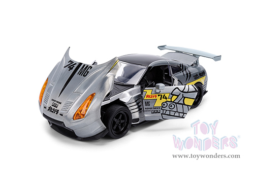 Jada Toys - Hollywood Rides | Nissan Skyline GT-R (R35) Ben Sopra with Mechagodzilla Diecast Figure "Godzilla" (2009, 1/24, diecast model car, Silver) 36285