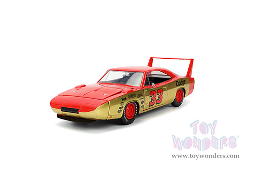 Jada Toys Bigtime Muscle - Dodge Charger Daytona #33 (1969, 1/24 scale diecast model car, Red/Gold) 36297