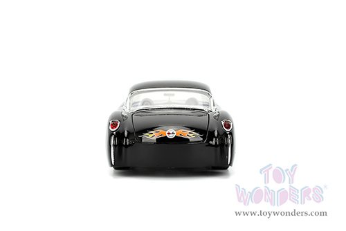 Jada Toys Bigtime Muscle - Chevrolet® Corvette® Hardtop (1957, 1/24 scale diecast model car, Black/w Flames) 36300