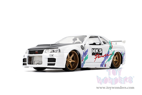 Jada Toys JDM Tuners™ - Nissan Skyline GT-R (R34) "HKS Power" (2002, 1/24, diecast model car, White) 36339
