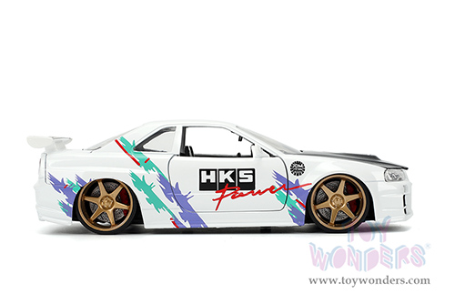Jada Toys JDM Tuners™ - Nissan Skyline GT-R (R34) "HKS Power" (2002, 1/24, diecast model car, White) 36339