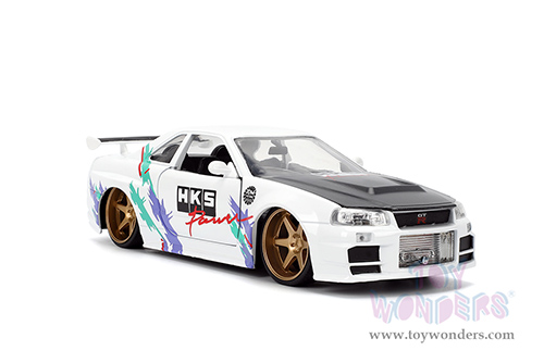 Jada Toys JDM Tuners™ - Nissan Skyline GT-R (R34) "HKS Power" (2002, 1/24, diecast model car, White) 36339