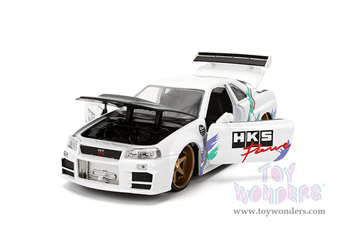Jada Toys JDM Tuners™ - Nissan Skyline GT-R (R34) "HKS Power" (2002, 1/24, diecast model car, White) 36339