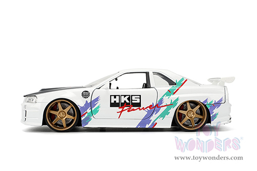 Jada Toys JDM Tuners™ - Nissan Skyline GT-R (R34) "HKS Power" (2002, 1/24, diecast model car, White) 36339