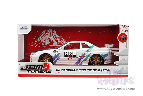 Jada Toys JDM Tuners™ - Nissan Skyline GT-R (R34) "HKS Power" (2002, 1/24, diecast model car, White) 36339