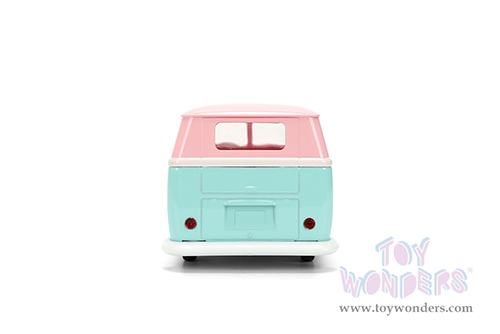 Jada Toys - Hollywood Rides | Disney Stitch Volkswagen Bus (1961, 1/32 scale diecast model car, Pastel Pink/Pastel Blue) 36358